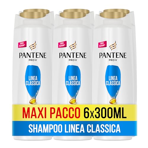 Pantene Pro-V Shampoo e Balsamo e Trattamento, Linea Classica 3 in 1, per Capelli Sani e Lucenti, Nutre in 1 Solo Passaggio, Maxi Formato da 6 x 300 ml