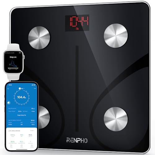RENPHO Bilancia Pesapersone, Professionale Bilancia Impedenziometrica Bluetooth Bilancia Pesa Persona Digitale con App-Misura Peso Corporeo, Massa Grassa, BMI, Massa Muscolare, Massa Ossea, Elis 1