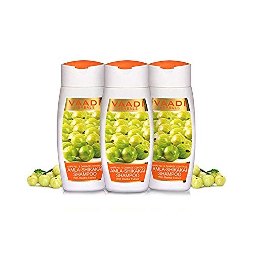 Value Pack of 3 Organic Amla/Gooseberry Shikakai - Reetha/Sapindus mukorossi Shampoo - Hairfall & Damage Control - Anti-Dandruff - Sulfate Free - Scalp Moisture Therapy - For All Hair Type 110mlx3