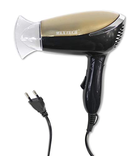 Vetrineinrete® Asciugacapelli da viaggio pieghevole con beccuccio di precisione 650 watt phon per capelli fono richiudibile D39