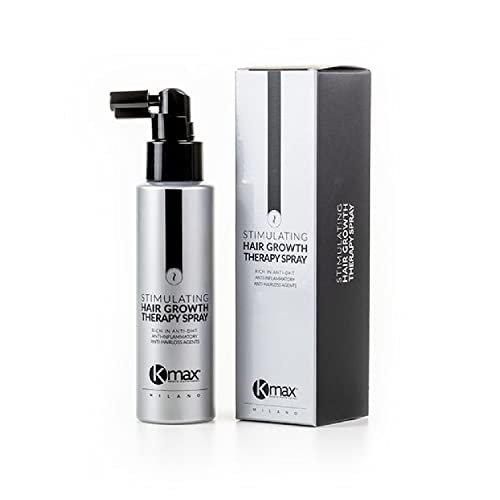 Kmax Stimulating Hair Growth Therapy Spray - Spray Ricrescita Uomo e Donna con Azione Anti DHT, Lozione Spray per Capelli Anticaduta Capelli Uomo e Donna - Formato da 100 ml