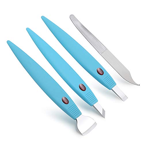 BEZOX Kit di coltelli per pedicure e manicure professionale con custodia - Cura dei piedi Callus Kit per la pelle dura (Blu)