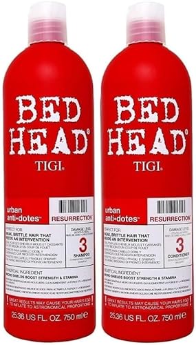 Bed Head by TIGI | Set shampoo e balsamo Resurrection Repair | Trattamento professionale per capelli secchi e rovinati | Potente formula ristrutturante e condizionante | 2x750ml