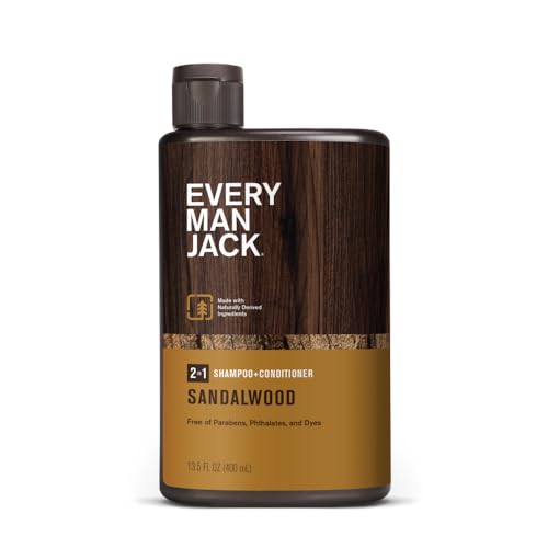 Every Man Jack Daily Shampoo - Scalp And Hair - All Hair Types Sandalwood, 13.5 Ounce by Every Man Jack