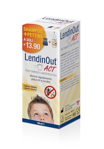 Lendinout Act Shampoo Antipidocchi con Pettine, 150ml