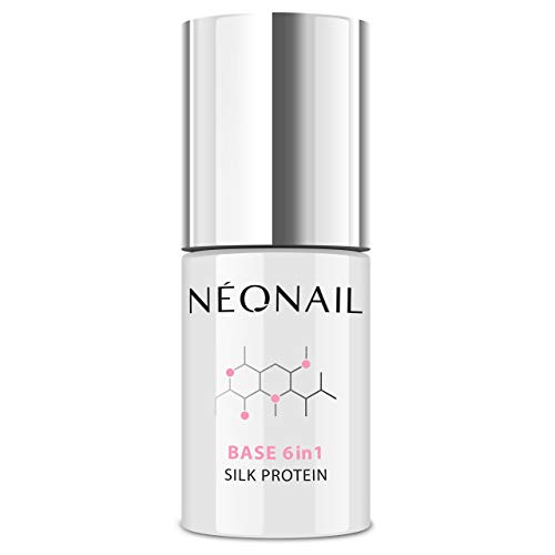 NeoNail, smalto per unghie UV 7,2 ml – Base 6 in 1 Silk Protein – smalto UV gel lucido soak off LED, smalto Shellac