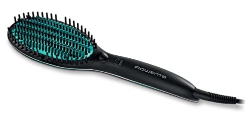 Rowenta CF5820 Power Straight, Spazzola Lisciante, Tempo di Riscaldamento 45 Secondi, Tecnologia in 3 passaggi, Rete con 2 Tipi di setole, Thermo-Control, Nero
