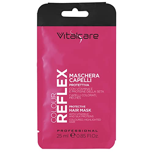Vitalcare | Colour Reflex - Maschera Protettiva per Capelli Colorati, con Meches o Trattati, con Vitamina E e Proteine della Seta, per Capelli Morbidi e Brillanti, 25 ml