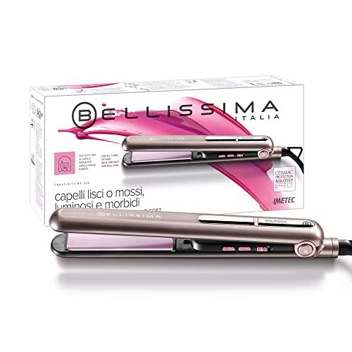 Bellissima Imetec Creativity B9 300 Piastra per Capelli, Styling Liscio o Mosso, Rivestimento in Ceramica, Regolazione Temperatura da 150°C a 230°C, Sistema Riscaldamento Rapido