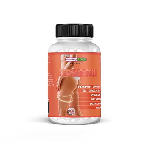 Healthy FUSION TermoCell, Riduttore Intensivo Anti-Cellulite, Rassoda e tonifica la tua pelle, Elimina la pelle a buccia d'arancia, Stimola la lipolisi, L-Carnitina, Ginkgo Biloba, 100 capsule