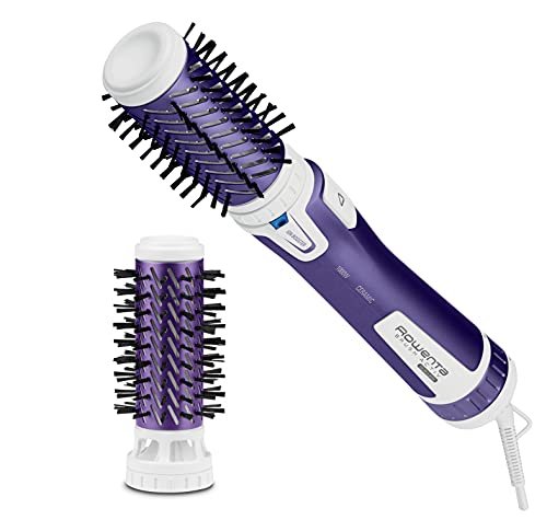 Rowenta CF9530 Brush Activ Volume&Shine Spazzola Rotante e Asciugante per Volume, 1000 W, per Capelli Corti e Lunghi, Styler con 2 Spazzole in Ceramica, Doppio Generatore di Ioni per Capelli Lucenti