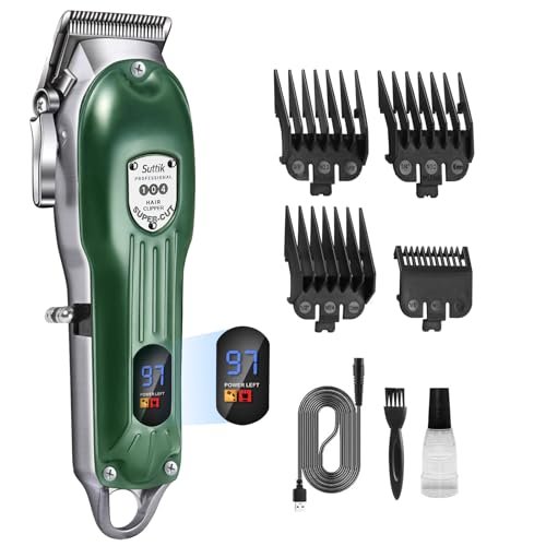 Unipampa Tagliacapelli Uomo Professionale, Tagliacapelli Cordless per Uomo, Rasoio per Capelli, Rasoio Elettrico Barba Capelli Professionale, Schermo LED, Tagliatrice Capelli Rasoio con 4 Pettini