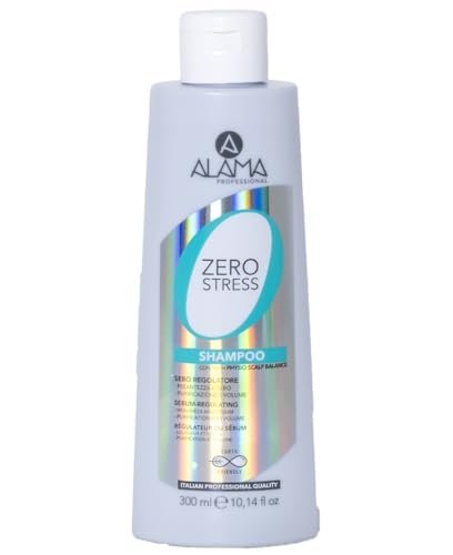 Alama Professional Zero Stress Shampoo Seboregolatore, per Capelli Grassi Igienizzante, Rinfrescante, con Attivi Purificanti Derivati da Cocco e Miele, 300 ml