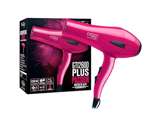 ID Italian Design - Asciugacapelli Professionale GTI 2600 Passion Plus Hair Dryer | Potenza 2200W - Motore AC di Alte Prestazioni - 2 Velocità e 3 Modalità di Calore - Colore Viola