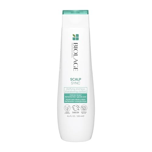 Biolage Shampoo Riequilibrante per Cuoio Capelluto Grasso, Adatto a Tutti i Tipi di Capelli, Arricchito con Tè Fermentato e Acido Glicolico, Clarifying Shampoo, Scalp Sync, 250ml