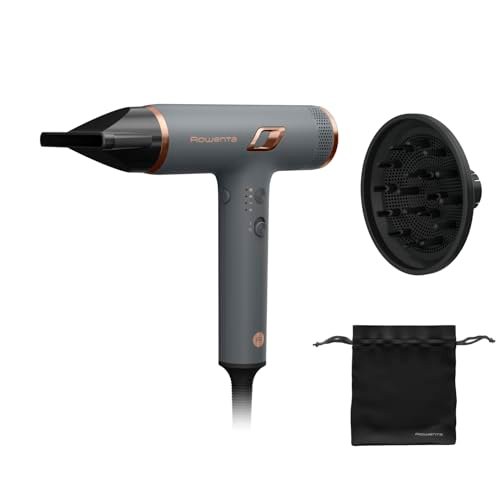 Rowenta Nano Asciugacapelli Compatto ad Alta Velocità 1700 W, Boost di Ioni Antistatici e Sensore di Temperatura per Capelli Setosi e Luminosi, Leggero, 3 Impostazioni di Velocità/Temperatura, HY8120