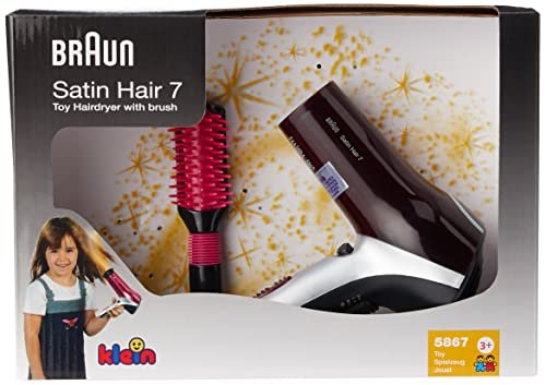 Theo Klein 5867 Asciugacapelli Braun I Asciugacapelli per bambini con spazzola e diffusore I Giocattoli per bambini dai 3 anni in su