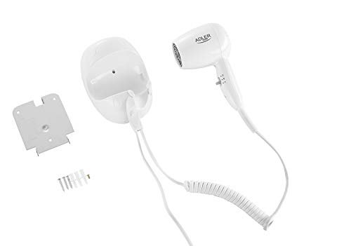 adler AD2252 Asciugacapelli industriale per hotel e piscina, 1600 W, spegnimento automatico, montaggio a parete, 1600 W, polimerico, bianco