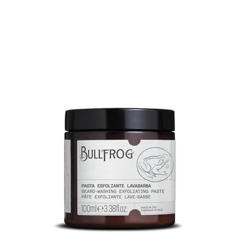 Bullfrog Pasta Esfoliante Lavabarba 100ml - Deterge in profondità la barba - Regala un aspetto lucido e ordinato - Fragranza con note di lavanda, muschio di quercia e vetiver - Made in Italy