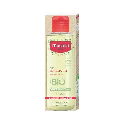 Mustela Olio Smagliature, Prevenzione Smagliature, Con Avocado e Girasole, Senza Profumo, Corpo, Tutte le Donne, Sicuro in Gravidanza - Idrata e Lenisce la Pelle, 100% Ingredienti Naturali (105ml)