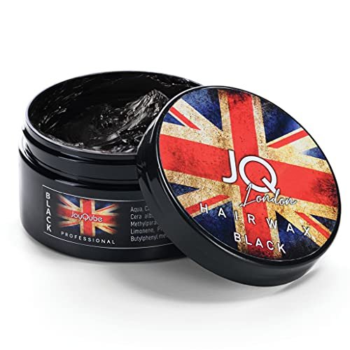 JoyQube Cera Colorata Professionale , per Uomo, BLACK Tenuta media per tutti i tipi di Capelli brizzolatieffetto Coprente Profumata Modellante Made in Italy 100ml