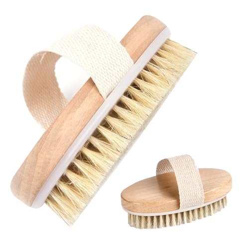 Spazzola Corpo a Secco Setole Naturali - Dry Brushing per Massaggio Anticellulite e Tonificante, 1 pz