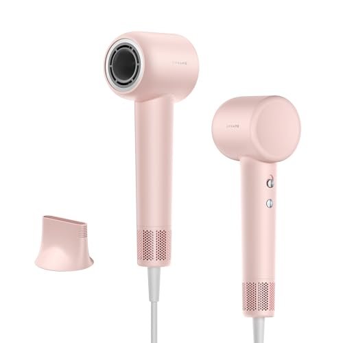 Dreame Hair Gleam Asciugacapelli, Asciugatura Rapida con Motore Veloce da 110.000 Giri/min, Aria da 65 m/s, 330g, 200 Milioni di Ioni Negativi, Controllo della Temperatura/Velocità aria, Rosa