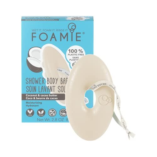 Foamie Gel doccia solido per pelle secca con estratto di cacao e olio di cocco idratante per la pelle senza plastica 100% vegano e effeto massaggio 80g