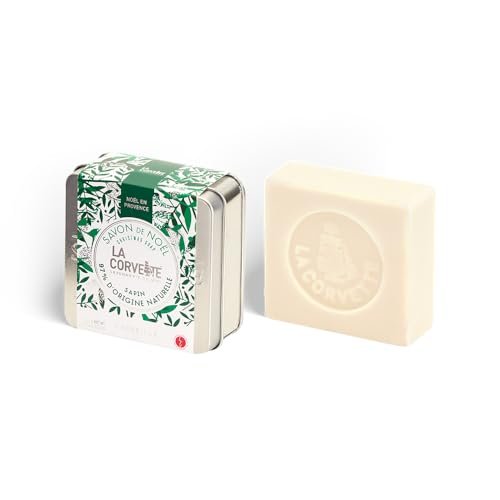 La Corvette, Sapone di Natale ABETO e portasapone - idea regalo - prodotto a Marsiglia - 95% di origine naturale