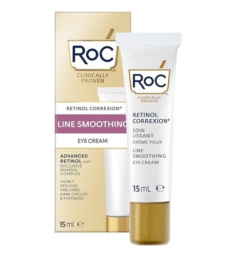 RoC - Retinol Correxion Line Smoothing Crema Contorno Occhi - Riduce Visibilmente Gonfiori e Occhiaie - Antirughe e Antietà - 15 ml