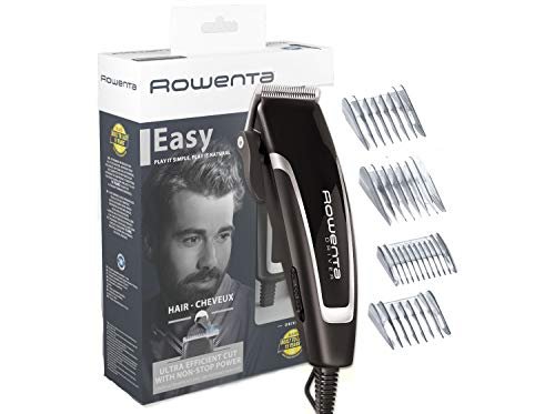 Rowenta TN1603 Driver, Tagliacapelli, Lame in acciaio Inox, Potenza non Stop, Lame progettate per durare 15 anni, 4 pettini fissi, 15 impostazioni da 1 a 12 mm, Nero