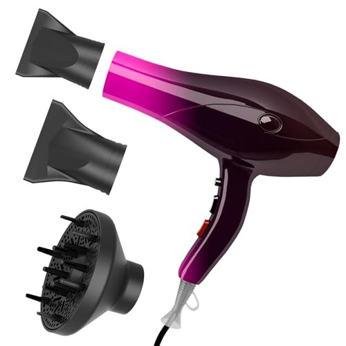 Asciugacapelli Professionali, phon capelli da 3000 Watt, Phon Con Diffusore - 2 Velocità e 3 Impostazioni di Calore,Phon capelli Adatto per la Casa e il Salone di Bellezza