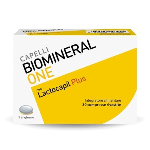 Biomineral One Capelli, 30 Compresse, Integratore per Capelli a Base di Lactocapil Plus con Biotina, Vitamina D, Acido Linoleico e Taurina
