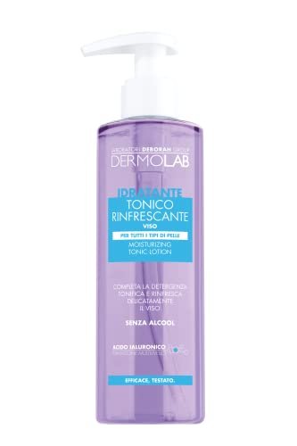 Dermolab - Tonico Viso Idratante e Rinfrescante per Tutti i Tipi di Pelle, con Pool di Acido Ialuronico, Effetto Tonificante, Deterge la Cute, Senza Alcool, 200 ml