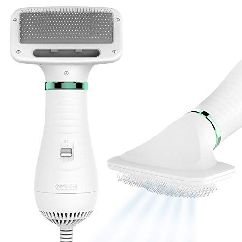 KUUBIA Asciugacapelli per cani | asciugacapelli 2 in 1 con spazzola | asciugacapelli per cani e gatti di piccola e media taglia | 300 W Blower, portatile, relativamente silenzioso, temperatura