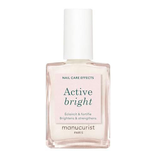 MANUCURIST Smalto Rinforzante Unghie Trattamento Riparatore Active Bright Bio-Sourced: Limone, Tiglio, Vitamina E, Smalto Indurente Rinforzante Unghie, Smalto Trasparente Bianco