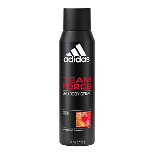 Adidas, Team Force Deodorante Spray Uomo, Fragranza Duratura di 48 Ore, Formula Vegana e Senza Alcol, 150 ml