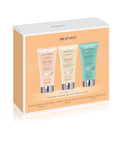 Biopoint - Set Regalo Bagnoschiuma: Bagnocrema Addolcente, Bagno Olio Setificate, Bagnocrema Energizzante 200ml - Nutre e Deterge con Delicatezza