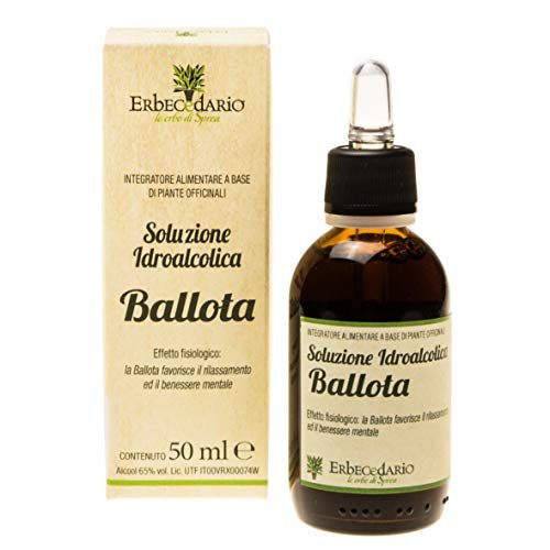 Erbecedario Tintura Madre Ballota, Integratore per dormire la notte, Favorisce il riposo notturno contrastando agitazione e stress, Soluzione Idroalcolica Gocce per dormire, 1 Flacone 50ml