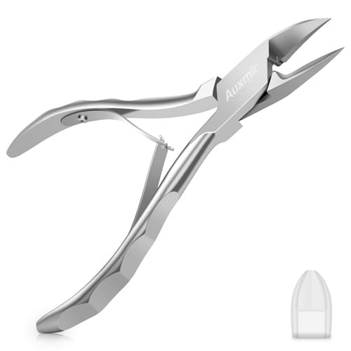 Auxmir Tronchesino Unghie Professionale Tagliaunghie di Precisione in Acciaio Inox Forbicine per Unghie Incarnite Spesse Dure