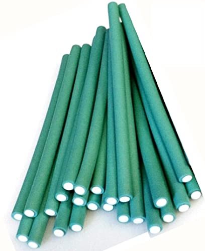 Azione! - Papilotten - Set di 24 avvolgitori flessibili, 8 mm, verde (da rivenditore tedesco per parrucchieri!) (24 pezzi senza borsa)