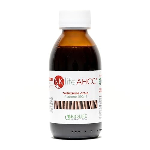 Biolife Nutraceutica Nklife AHCC Integratore difese immunitarie, Integratore per resistenza alle infezioni, Neutralizzazione del Papilloma Virus, Proprietà antiossidanti, Soluzione orale da 150 ml