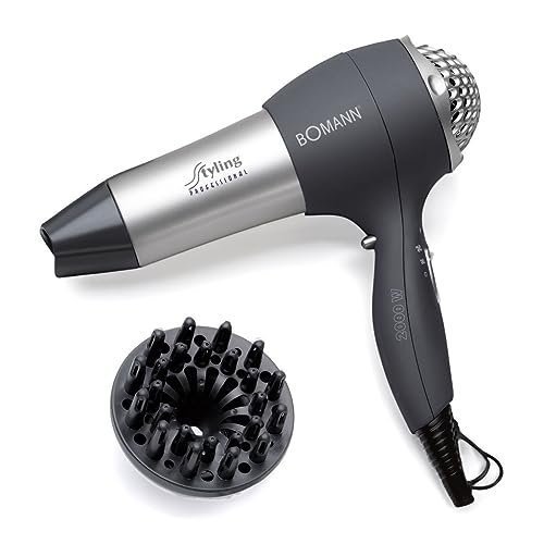 Bomann HTD 889 CB - Asciugacapelli professionale - 2000 W - Grigio/Nero