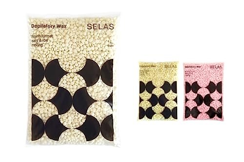 Cera depilatoria in perle 800g. SELAS. Da scegliere Rosa canina, Avorio o Naturali. Epilazione senza strisce. (Avorio). Cera a caldo, professionale, brasiliana, cereta, in perle, pelle sensibile.