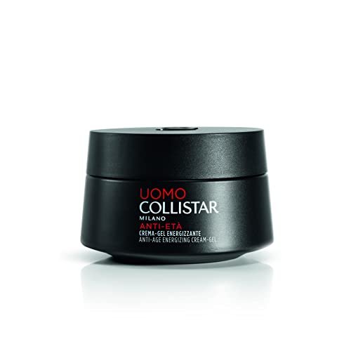 Collistar Linea Uomo Crema-Gel Energizzante, Azione Antirughe e Antifatica, Fresca, Ottima per Tutti i Tipi di Pelle, con Vitamine A, B5 ed E, Previene Rughe e Segni d'Espressione, 50 ml