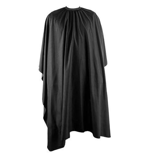 ECENCE Mantella Parrucchiere Nero, 150x120cm, Mantella Barbiere Mantella Taglio Capelli professionale con chiusura a gancio, idrorepellente