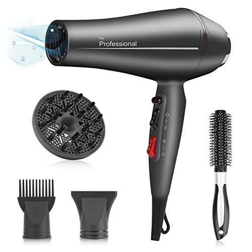 Faszin Asciugacapelli Professionali Ionico, Phon Capelli Ioni con Diffusore, Fono Capelli Professionale potente, Tecnologia Triple-L plus resistente hair dryer