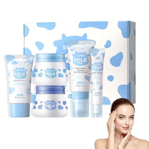 Fengyang® 5 Pezzi Kit Per Le Proteine Del Latte, Set Per La Cura Della Pelle Del Viso, Set Regalo Di Bellezza Per Adolescenti, Adatto Per Tutti I Tipi Di Pelle