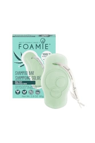 Foamie Shampoo Solido con Aloe Vera, Shampoo Senza Solfati, Idratante e Illuminante per Capelli Opachi, 100% Senza Plastica e Vegano, 80g