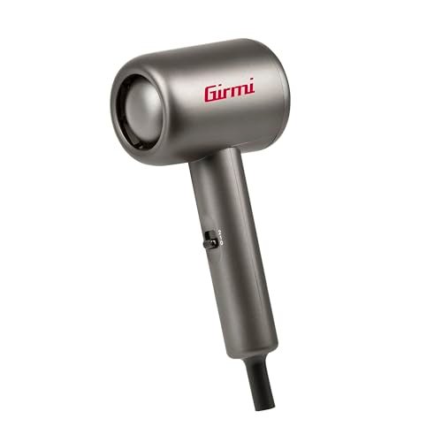 Girmi PH04 Asciugacapelli da Viaggio, 1000 W, 2 Velocità, 2 temperature, Design compatto, Leggero, Grigio